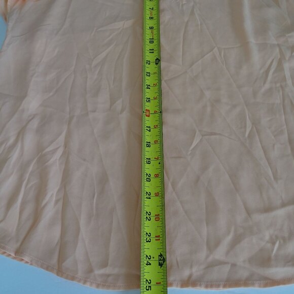 CeCe Peach Orange Flowy Short Sleeve Blouse Women Size XL Semisheer Keyhole Back - Picture 8 of 8